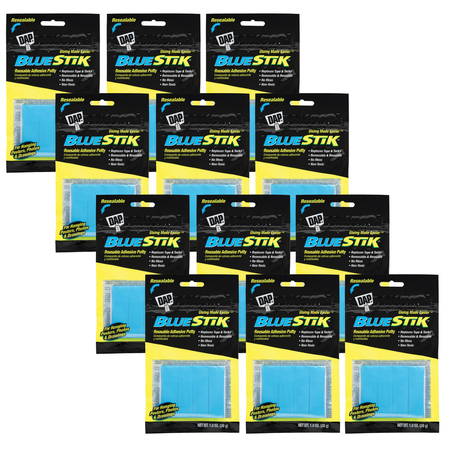 DAP BlueStik™ Reusable Adhesive Putty, 1 oz. Per Pack, PK12 01201